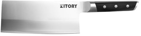 Kitory Cleaver 7, Lite Chinese Chef`s kitchen knife, for unfrozen meat and vegetable, pakkawood handle with super sharp 50Cr16MoV German Stainless steel blade, gift box