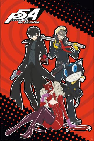 empireposter Persona 5 - Voleurs Fantomes - Poster Plakat Druck - Grösse 61x91,5 cm + 2 St Posterleisten Alu 63 cm