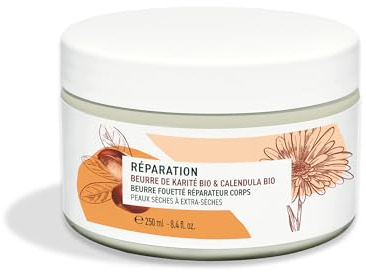 Yves Rocher Whipped Body Repair Butter 250ml - Geglättete und intensiv genährte Haut - Repair-Körperbutter für trockene und extratrockene Haut