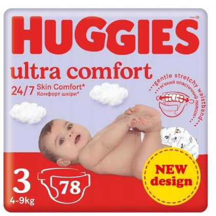 HUGGIES Windeln Ultra Comfort Größe 3, 78pcs