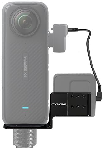 CYNOVA Cold Shoe per accessori Insta360 X4, supporto microfono invisibile compatibile con Insta 360 X4 / X3 / One RS 1inch / One X2 per RODE Wireless GO supporto microfono