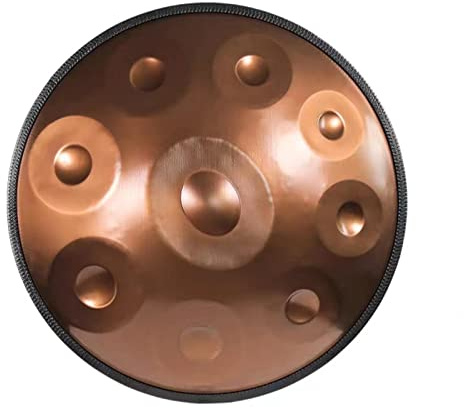 432 Hz handpanna, ståltrumma, 9 anteckningar, 50 cm, Gold Performer i D-moll med handpanna, handpannefodral