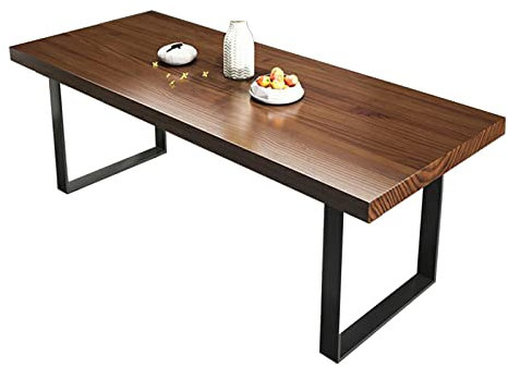 GUHPZA Bürotische Moderner Büro-Computertisch aus Massivholz - 140 cm lang, multifunktionaler Schreibtisch, Küchen-Esstisch, 5 cm Dicke Schreibtischplatte, einfach zu montieren