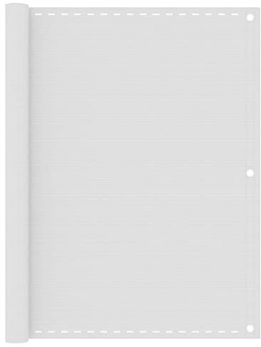 Homgoday Biombo de balcón blanco de 120 x 500 cm de HDPE, biombo de exterior, para balcón, jardín, separador exterior, para jardín, separador exterior