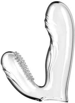 Vibrador de funda de dedo de silicona transparente y suave punto G para estimular el masajeador juguetes sexuales femeninos para adultos