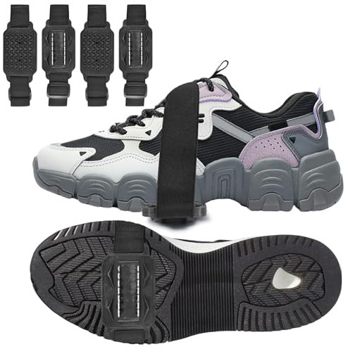 4 Stück Anti Rutsch Schuhspikes,Schuhkrallen Schnee Spikes, Universal rutschfeste Gripper Spikes,Schuhkrallen Schnee EIS Spikes Sohle Wandern Spazieren Hiking Walking Winter, für Damen und Herren