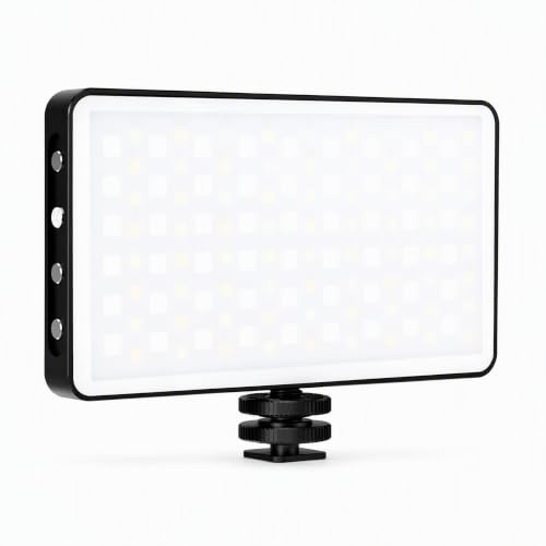 RGB Video Light, 10W Camera Light Panel with 3.7V 4000mAh Rechargeable Battery, Portable Light for Photography