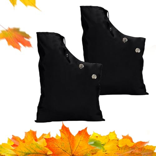 CATELL 2 Stück Laubsauger Fangsack, Fangsack Laubsauger Verstellbarer Ersatz Auffangsack Laubbläserbeutel Universal Laubbläser Beutel Laubsaugerbeutel mit Reißverschluss für Rasen Garten
