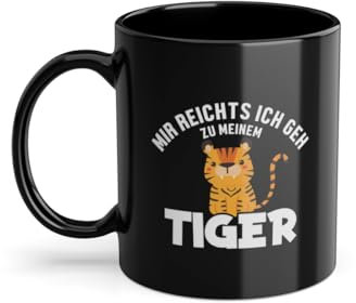 Tazzina da caffè con tigre re re amante della tigre | gatto selvatico predatore gatto siberiano tigre tazza nera (02509W)