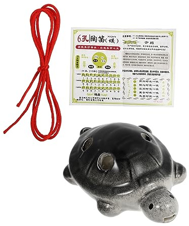ERINGOGO Schildkröten Ocarina Flöte Aus Weißem Porzellan 6-loch Einsteiger Okarina Mit Melodischem Klang Anfänger Musikinstrument Für Kinder Und Erwachsene