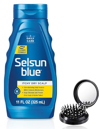 Hair Care Set: Celsun Blue Itchy Dry Scalp Shampoo + LUXPAKS Brush | Celsun Blue, Itchy Dry Scalp, Dandruff Shampoo, 11 oz, Scalp Care, Hair Brush, Daily Hair Care