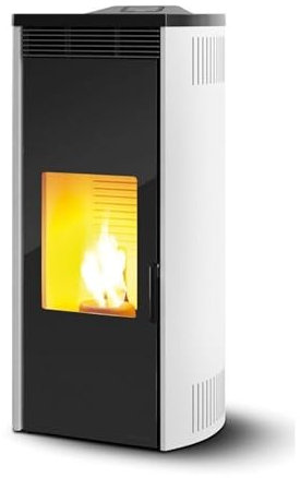 Stufa a pellet ARIA CANALIZZATO Palazzetti Giorgia 12kW PRO3 Cod. 805805891 - in acciaio BIANCO, ventilata con 0-Speed Fan, design moderno, alta efficienza energetica A+