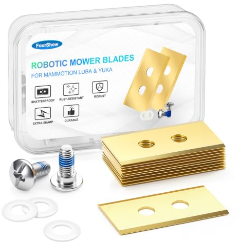 36 lames compatibles avec Mammotion Luba et YUKA toutes les séries, lames de robot de tondeuse à gazon de rechange en titane robustes, avec rondelles en plastique