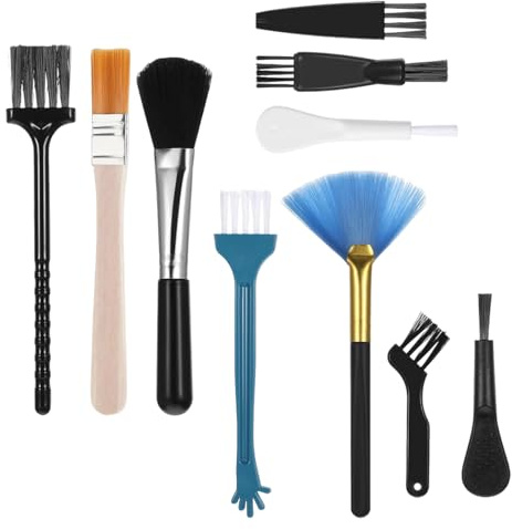 FUSONGQINTANG 10 Pièces Brosses de Nettoyage PC Pinceaux de Clavier Kit Brosse en Nylon Antistatique pour Clavier Téléphone Ordinateur Caméra