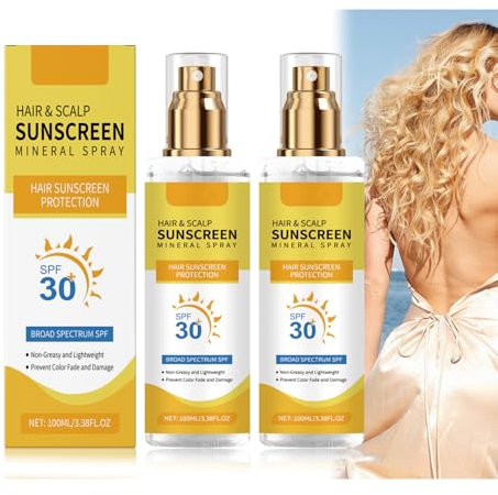 Haar- und Kopfhautschutzspray, Sonnenschutz Haare, Sonnenschutz Spray Haare und Kopfhaut, Hair Scalp Sunscreen Scalp 100ml, für Outdoor-Trips, Strände, Wanderungen (2 Stück)