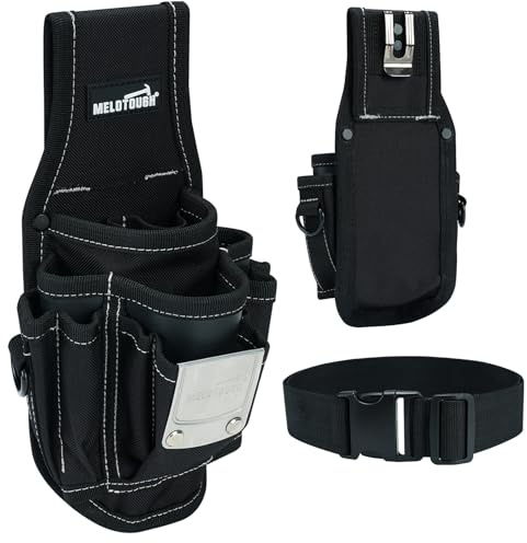 MELOTOUGH Small Tool Pouch Electrican Clip on Tool Pouch,Tool Belt Pouch with Belt Clip Tooo Holster Mini Electrican Tool Holder with Sanp Clip