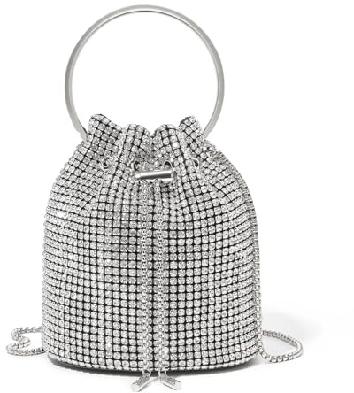 Miss Lulu Bolso de mano Clutch para mujer Bolso de noche elegante con pedrería Bolso bandolera con cadena para bodas, fiestas, ocio y citas