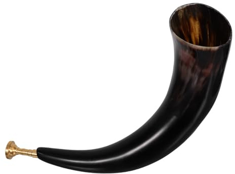 FUNOMOCYA Authentisches Wikinger Horn aus Natürlichem Rinderhorn Lauter Klarer Klang Leichtes Outdoor-accessoire für Halloween Piraten-cosplay Historische Kostüme Party und Abenteuer