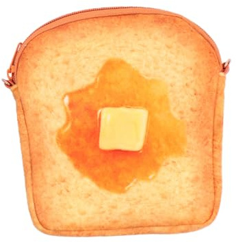 ibasenice Paquet à Bandoulière de Toast Beurre Miel, Tissu Laine Douce, Mini Paquet à Chaîne pour Femme, Usage Quotidien et Sorties, Couleur Jaune Éclatante