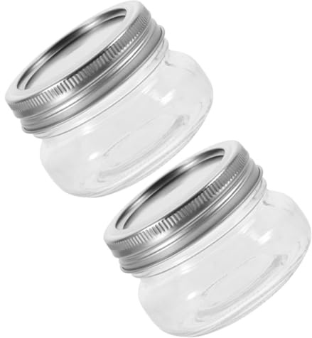 VANZACK 2 pièces Petits Bocaux Verre avec Joint Hermétique Mini Pots Multifonctions pour Confiture Miel Thé Snacks Stockage Compact et Résistant Lot