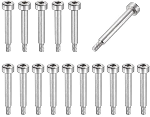 QUARKZMAN 16pcs Tornillos Hombro Acero Inoxidable 304 Diámetro Hombro 4mm