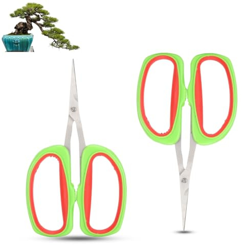 2er-Pack Bonsai-Scheren, Edelstahl-Pflanzenschere, Traubenschere, Pflanzenschneideschere, Bonsai-Werkzeuge für Blumen, Kräuter