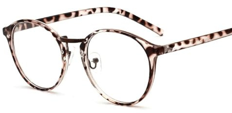 Moderiktiga glasögonbågar PC-bågar Glasögonbågar Kreativa leopardmönster Runda bågar Glasögonbågar Moderna fuskglasögon