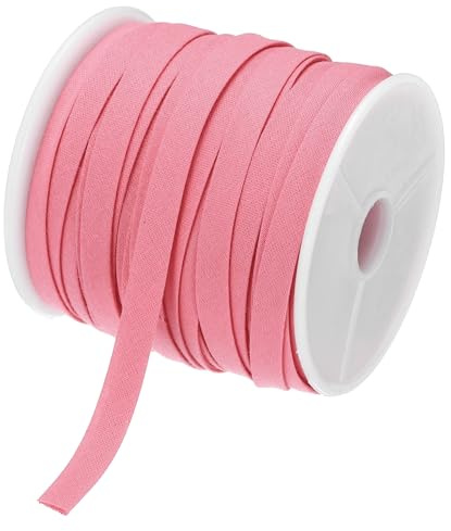 QUARKZMAN Cinta Al Sesgo De Doble Pliegue De 1/4 De Pulgada Continua A Granel De Algodón Para Costura Ribeteado Acabado De Bordes Artesanías (Rojo Brillante 25 Yardas)