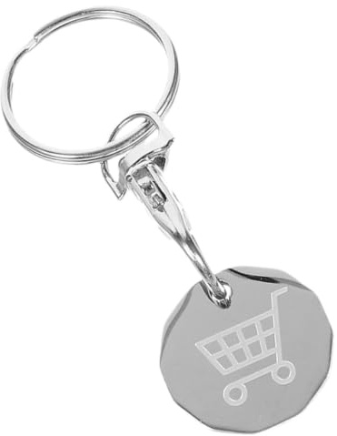 FOMIYES Porte-clés Accessoire Portable Jeton de Caddie en Acier Inoxydable, Argenté Accès Rapide, pour Chariots de Supermarché et Paniers