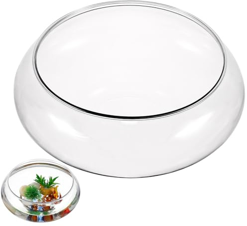 SHINEOFI Transparentes Betta-Aquarium, Kleines Aquarium, 2,7 Liter (94 Oz) Kunststoff-Tisch- für Büro, Schreibtisch Und Heimdekoration - Klares Multifunktions- für Wassertiere Und Pflanzen
