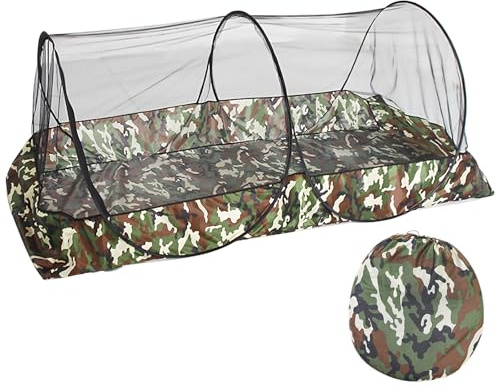 Mosquitera desplegable para cama 200 x 100 x 73 cm, mosquitera plegable para cama con cremallera, tienda de viaje con mosquitera, mosquitera de viaje para camping, hogar y actividades al aire libre