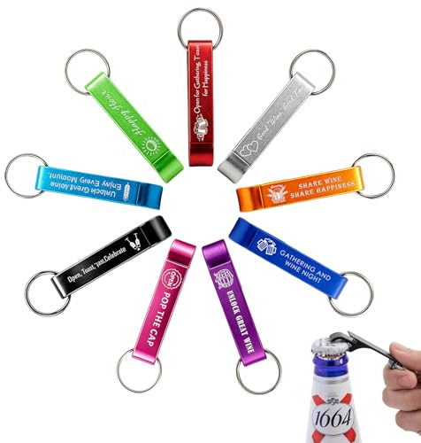 50Pcs Personalized Bottle Opener Keychain, Custom Bottle Opener with Laser Logo/Text, Aluminum Alloy Beer Bottle Opener Bulk for Camping, Bars, Parties, Wedding Favors