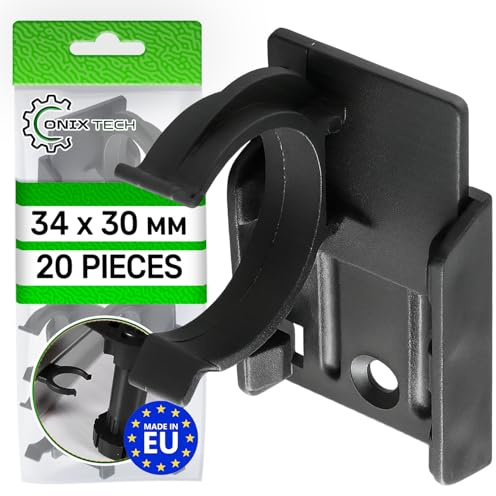 20 Pièces Clip Plinthe Cuisine avec Plaque 37x30 mm - en Plastique | Fixation Plinthe Cuisine en Couleur Noire - MADE IN EU - Garantie de 5 Ans - ONIX TECH