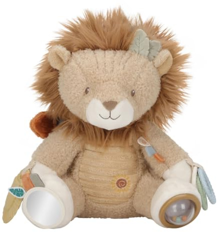 Little Dutch Activity Plüschtier Löwe (27 cm) Motorikspielzeug - Babyspielzeug für Babys ab der Geburt - Unisex - Safari Friends