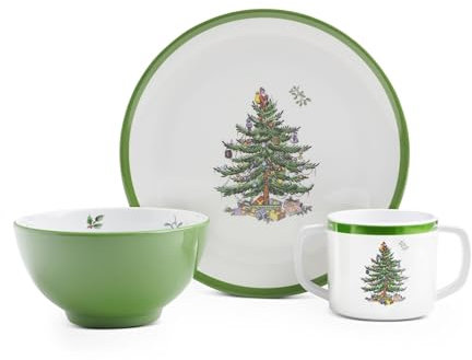 Spode Christmas Tree Melamine Children's 3 Piece Set by Spode