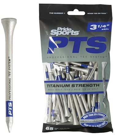 Pride Professional Tee System herr titan trä pride titan trä (paket med 75) - svart/gul, 70 mm (förpackning med 1)