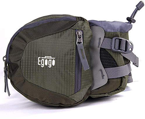 EGOGO Travel Sport Waist Pack Fanny Pack Hiking Bum Bag with Water Bottle Holder (Army Green)