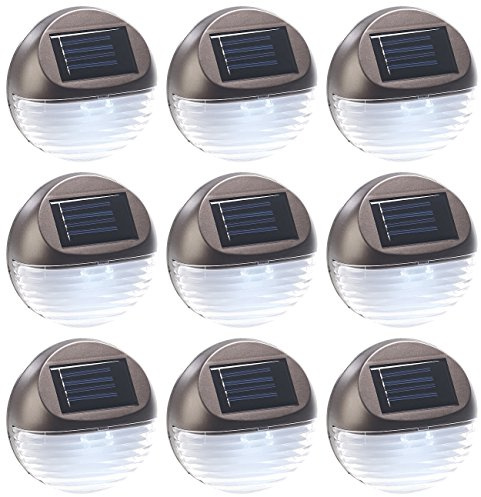 Lunartec Zaun Beleuchtung Solar: 9er-Set Solar-LED-Zaunleuchte für Hauswand & Treppe, Lichtsensor, IP44 (LED Gartenzaun Beleuchtung, Zaunbeleuchtung, Kugel)