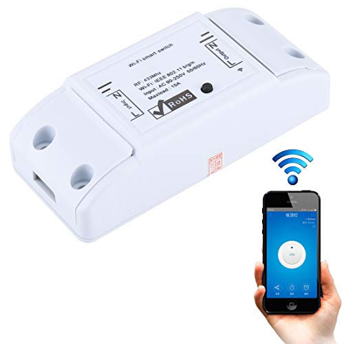 YONIS Interrupteur Connecté iOS Android Relais 433 MHz WiFi Distance Minuterie Blanc