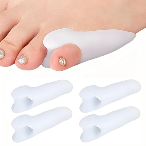 Gel tåhätta liten tå, tåseparator silikon tåkorrigering med bollskydd för kvinnor män, litet tåskydd Hallux Valgus Corrector Bunion Relief Schneiderballer terapi, 2 par