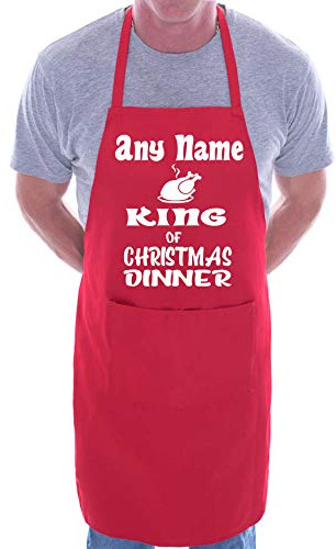 Print4U Any Name King Of Christmas Dinner Personalised Chef BBQ Apron Red