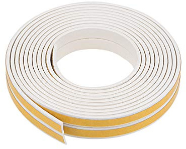 sourcing map 2 Stück Haus Tür Dichtungsband Schwamm Selbstklebend 9mm Breit 2mm Dick, 2.5 Meter Lang Weiß