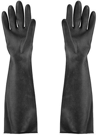 TuToy 23.5 Pulgadas Guantes De Trabajo De Goma Industria Protectora Larga Ácido Alcalino Anti Químico