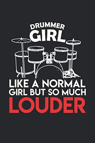 Notenheft: Das Notenbuch für alle Schlagzeuger ♦ über 100 blanko Seiten im 6x9 Format zum niederschreiben deiner besten Songs und Lieder ♦ Motiv: Drummer girl 2