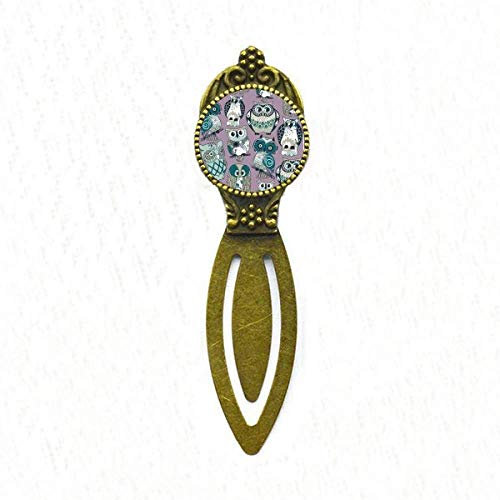 Lesezeichen, Blume, gestreift, Eule, Art-Deco, Geschenk, modisches Retro-Lesezeichen, Büroetikett,