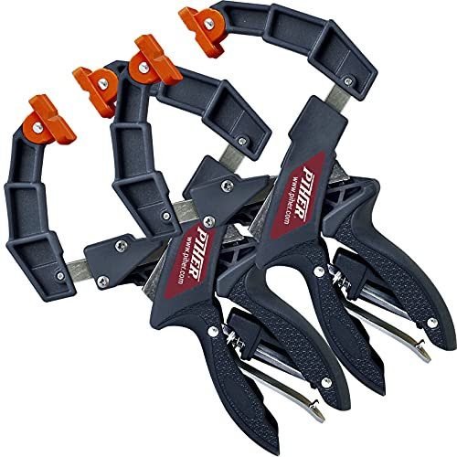 2 x Piher Ausziehbare Spannzange 16 cm, Zwinge, Nylon, Griffe aus Polyethylen