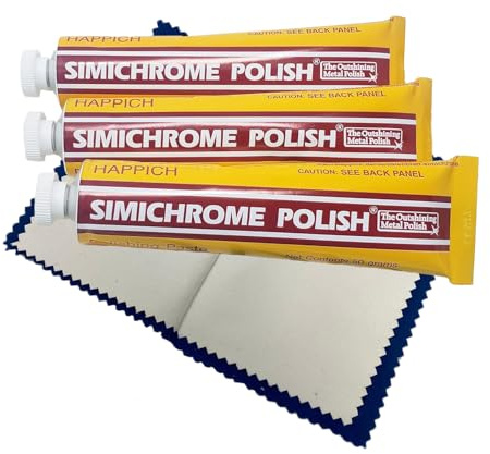 Rosenthal Collection – Simichrome Metal Polish Cream Compound - Chrome & Aluminum Polish for Jewelry & More – 3 Tubes + Polishing Cloth