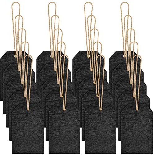 YAXIDAEVER 40Pcs Mini Tafel Anhänger,Mini Message Boards,Doppelseitige Kleine Hängende Tafeln,Mini-Kreidetafel-Schilder zum Beschriften für Buffet,Hochzeit,Preisschilder,Platzkarte Namen