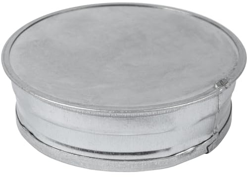 4 Inch Metal Tee Cap - Round Vent Cover - Galvanized Steel - Indoor and Outdoor Pipe Cover - Dryer Vent Cover - Dryer Duct End Cap - 4In Metal End Cap - Metal Plug 4Inch - Round Metal Duct Cap