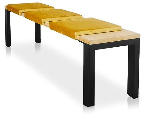 Lycce Bankauflage Fresh Klemmkissen 1 Leiste, Sitzkissen Samtstoff senf, Banktiefe ab 35 cm